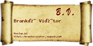 Brankó Viátor névjegykártya